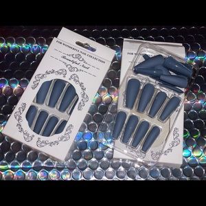 Matte Gray Press Ons Nails